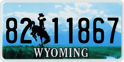 WY license plate 8211867