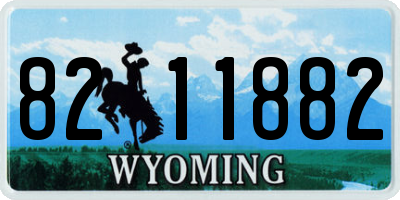 WY license plate 8211882