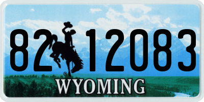 WY license plate 8212083