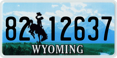 WY license plate 8212637