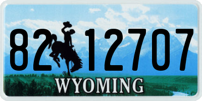 WY license plate 8212707