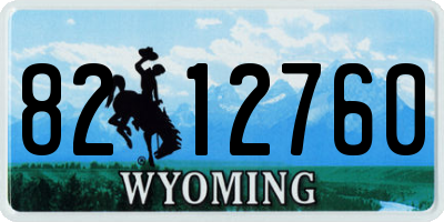 WY license plate 8212760