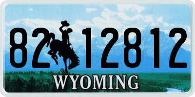 WY license plate 8212812