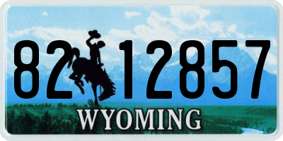 WY license plate 8212857