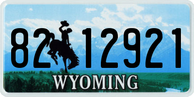 WY license plate 8212921