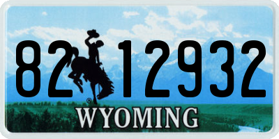 WY license plate 8212932