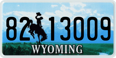 WY license plate 8213009