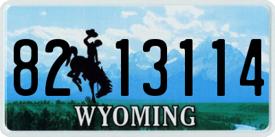 WY license plate 8213114