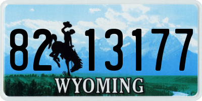 WY license plate 8213177