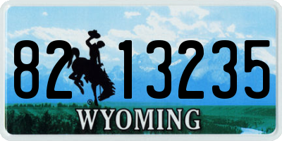 WY license plate 8213235