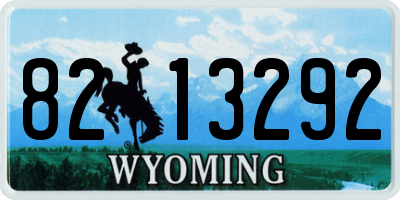 WY license plate 8213292