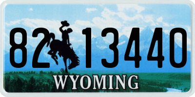 WY license plate 8213440