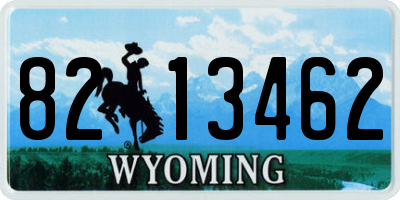 WY license plate 8213462