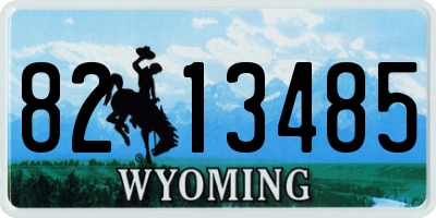 WY license plate 8213485
