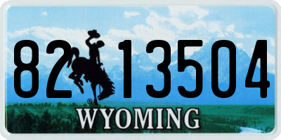WY license plate 8213504