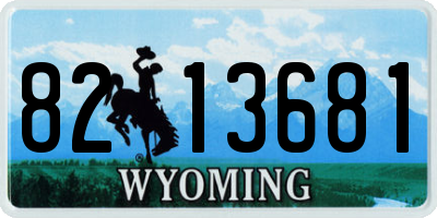 WY license plate 8213681