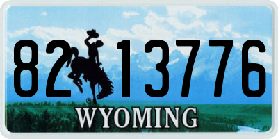 WY license plate 8213776