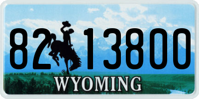 WY license plate 8213800