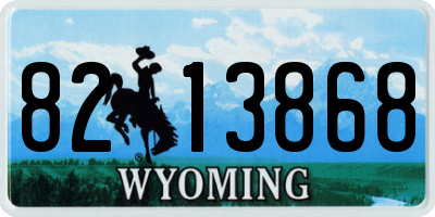 WY license plate 8213868