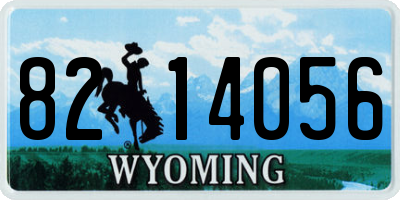 WY license plate 8214056