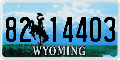 WY license plate 8214403