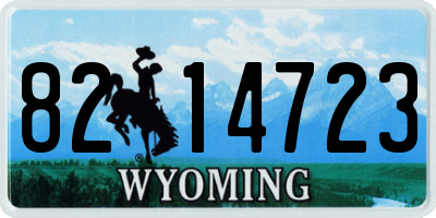 WY license plate 8214723