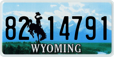 WY license plate 8214791