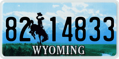 WY license plate 8214833