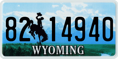WY license plate 8214940