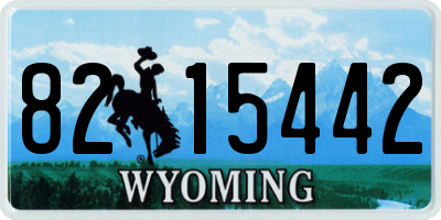 WY license plate 8215442