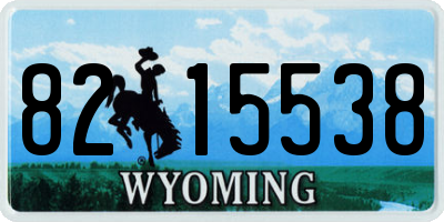 WY license plate 8215538