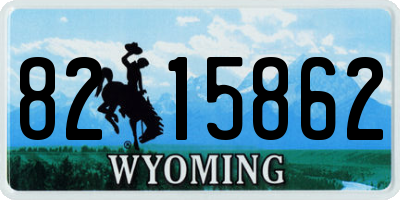 WY license plate 8215862
