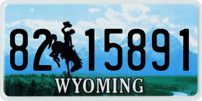WY license plate 8215891