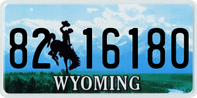 WY license plate 8216180
