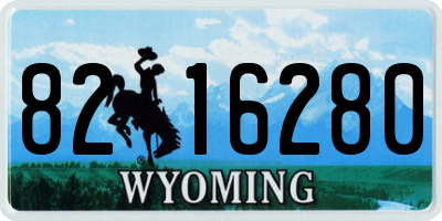 WY license plate 8216280