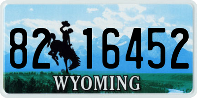 WY license plate 8216452