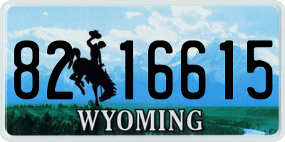 WY license plate 8216615