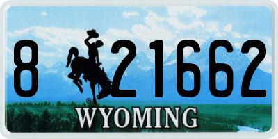 WY license plate 821662