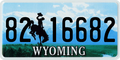 WY license plate 8216682