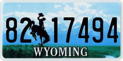 WY license plate 8217494