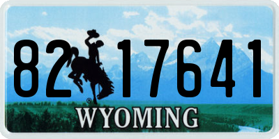 WY license plate 8217641