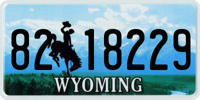 WY license plate 8218229