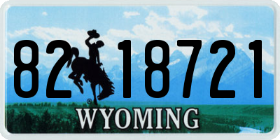 WY license plate 8218721