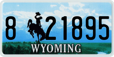 WY license plate 821895