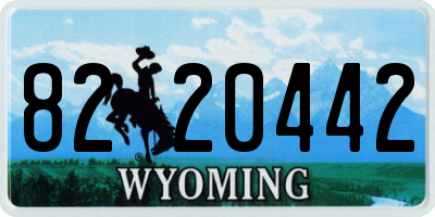 WY license plate 8220442