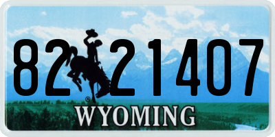 WY license plate 8221407