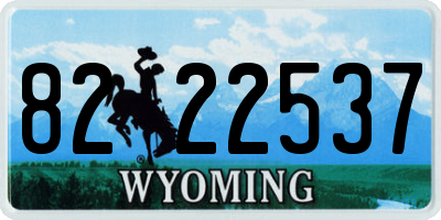WY license plate 8222537