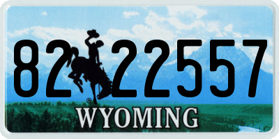 WY license plate 8222557