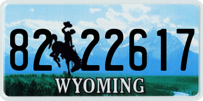 WY license plate 8222617