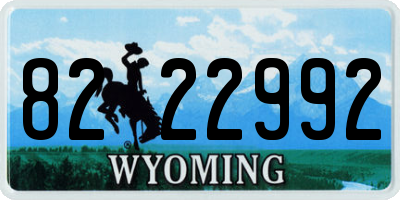 WY license plate 8222992